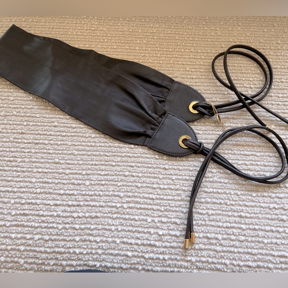 Loro Piana brown leather obi belt